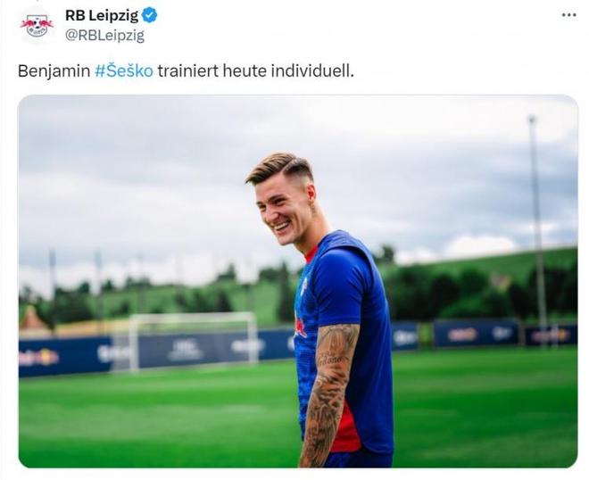 萊比錫官方發(fā)布塞斯科訓(xùn)練照，無(wú)視轉(zhuǎn)會(huì)傳聞。