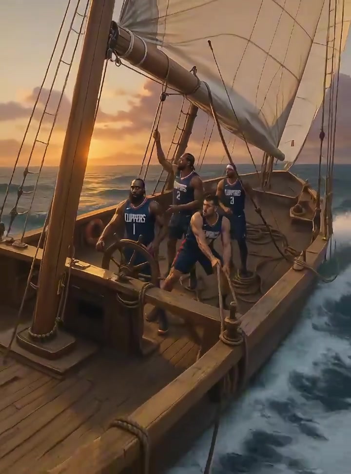 網(wǎng)友AI創(chuàng)作休賽期補強的快船從小帆船到大戰(zhàn)艦