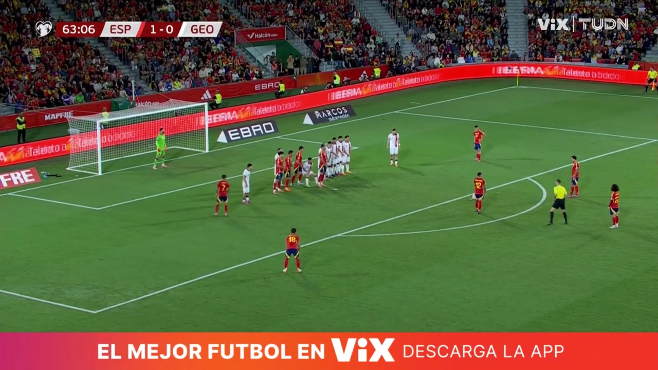 精彩奧亞薩瓦爾任意球直接爆射破門(mén)西班牙2-0領(lǐng)先格魯吉亞